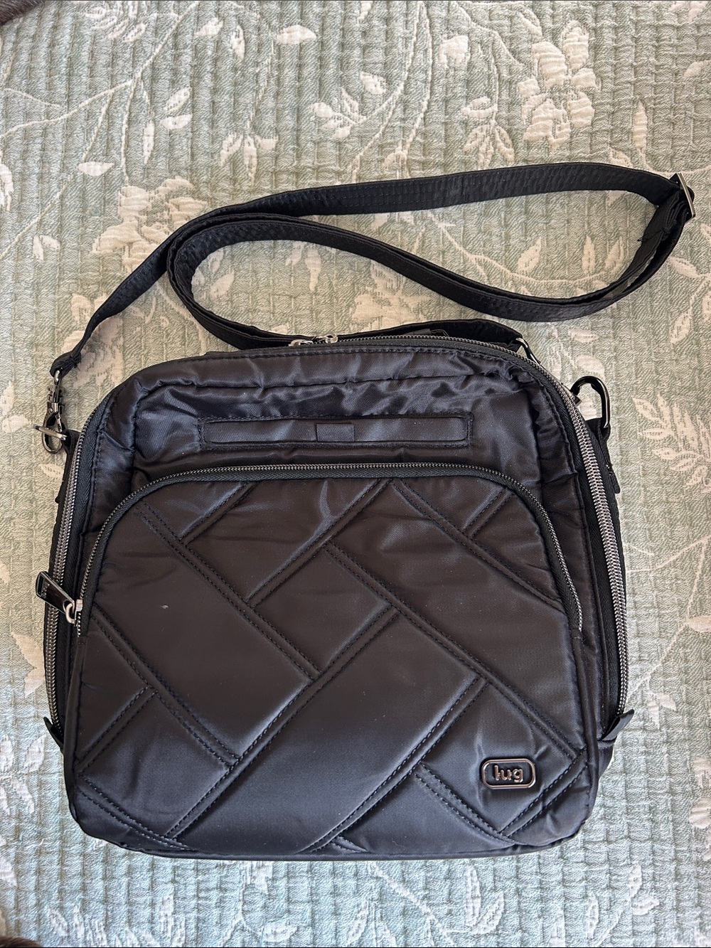 Lug Quilted Black Crossbody Bag